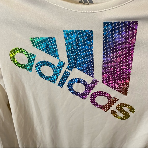 NWT White Girls Adidas Long Sleeve Shirt - Picture 5 of 7